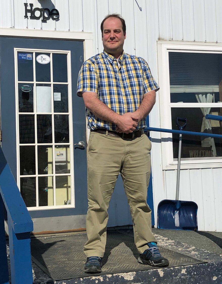 Daniel Franklin, new executive director of the North Central Vermont Recovery Center, in Morrisville, standing.