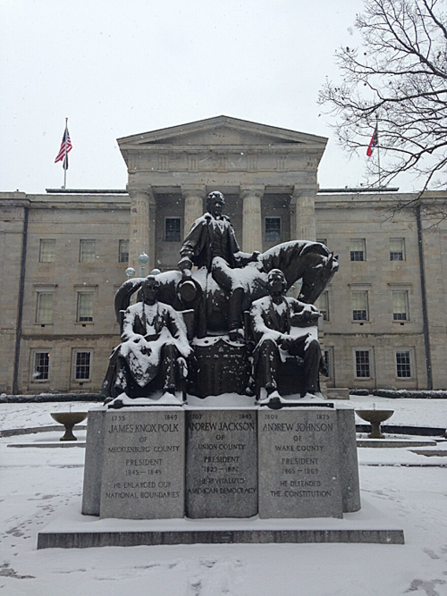 Snow at the State Capitol building