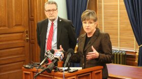 Gov.-elect Laura Kelly and her running mate, Lieutenant Governor-elect Lynn Rogers.