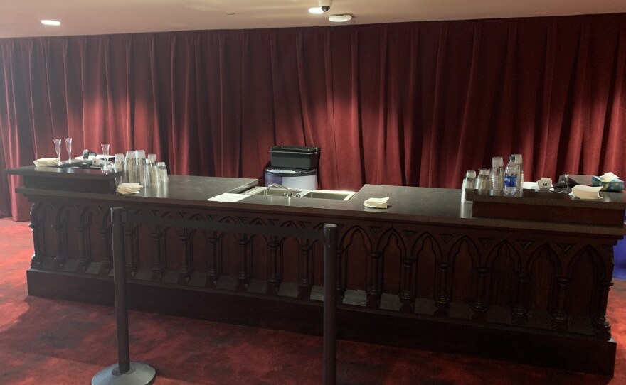 This refreshments counter was built out of the old balcony at UPH