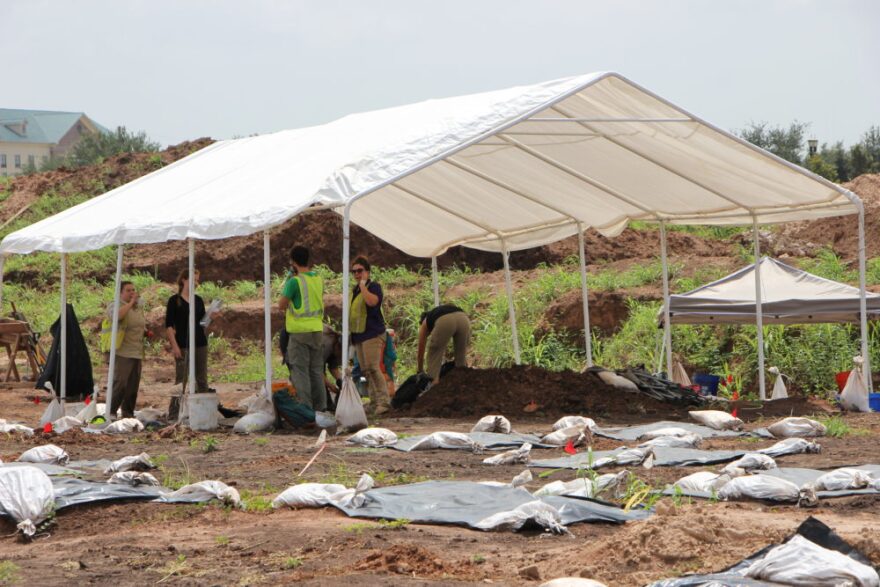 Archaeologists working at the grave sites found in Sugar Land in the summer of 2018.