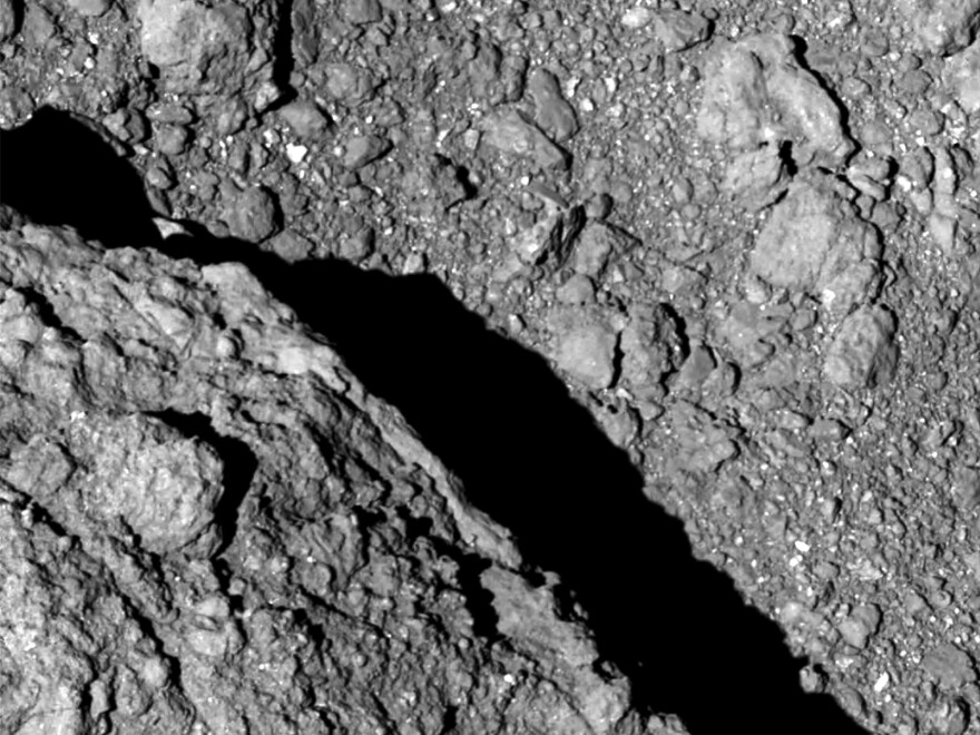 The surface of asteroid Ryugu, taken from the Hayabusa2 spacecraft.