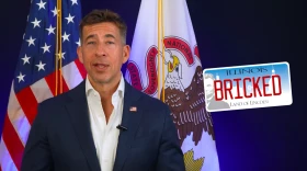 Illinois Secretary of State Alexi Giannoulias reads off some of the more than 550 “inflammatory, profane, offensive or too difficult to read” vanity license plate requests that his office rejected in 2025.