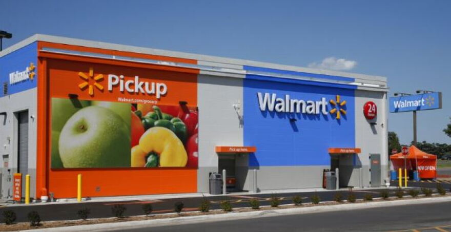 Outside of a Walmart store