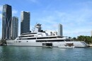 Yacht "Dragonfly" owned by Google co-founder Sergey Brin is seen docked in Miami on Thursday, Dec. 4, 2025, Miami, Fla. Reportedly, Brin recently purchased a home
