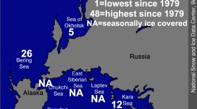 Low Arctic Sea ice graphic.