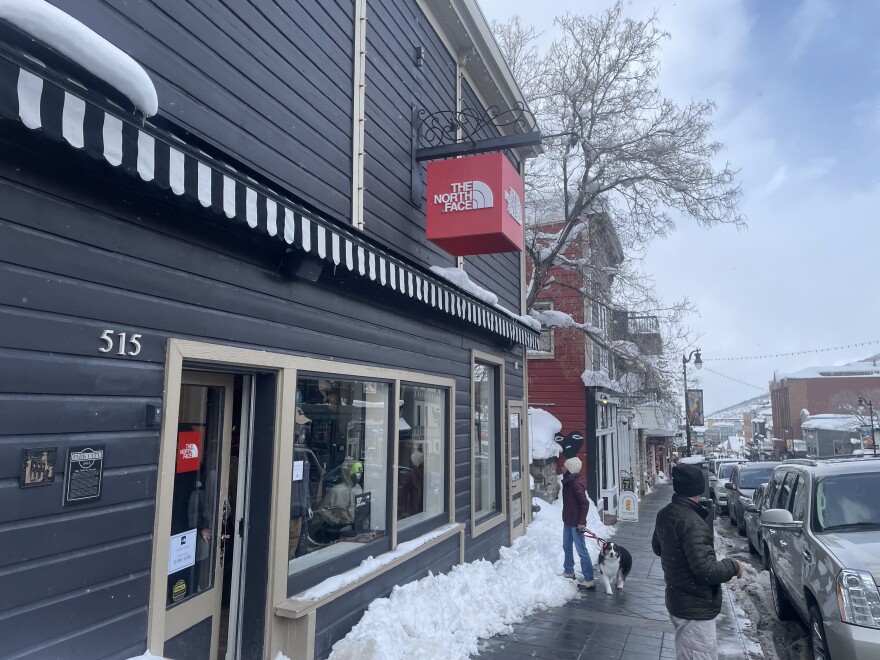 The North Face is one of 17 chain stores on upper Main Street.