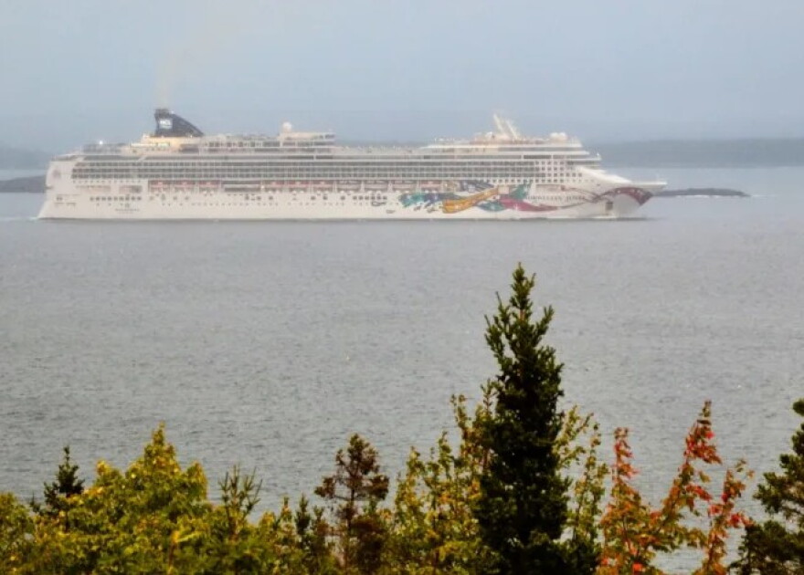 Norwegian Jewel anchored off Bar Harbor Sept. 29.