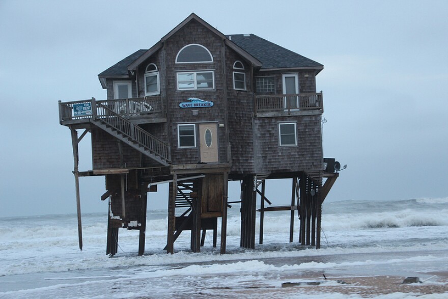 A vacation home on the Outer Banks after super-storm Sandy.