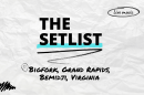 "The Setlist" and "Bigfork, Grand Rapids, Bemidji, Virginia" written over a crumpled paper background.
