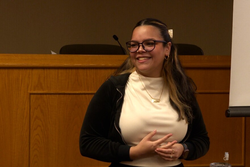 Grace Alvarez Rosario, an Indiana University Maurer School of Law , is the student director of the Protective Order Project.