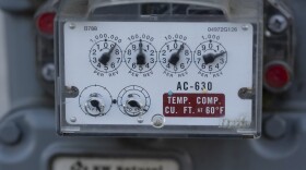 A natural gas meter is seen on Wednesday, Jan. 22, 2025, in Portland, Ore. 