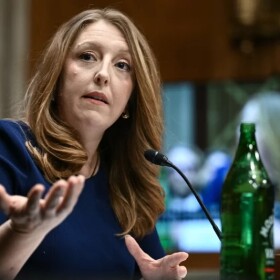 Dr. Casey Means, nominee for surgeon general, testifies during a confirmation hearing Wednesday before the Senate Health, Education, Labor and Pensions Committee.