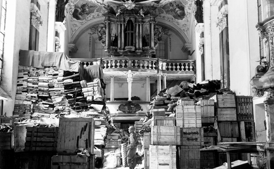 The Nazis used everything from mines to palaces to churches — like this one in the city of Ellingen -- to stash everything from stolen art to the regime's records.