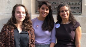 Members of a census funding coalition at Tuesday's meeting in Albany. From left to right, Tara Feeny with Saratoga County EOC, Amy Torres with the Chinese-American Planning Council and Meeta Anand, from the New York Immigration Coalition.