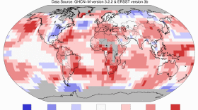 A chart showing average temperatures around the world for January 2014.