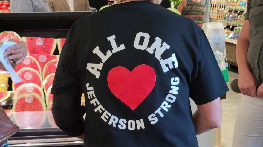 Tops Markets employees wore "Jefferson Strong" t-shirts a tour of the Jefferson Avenue store July 14, 2022.