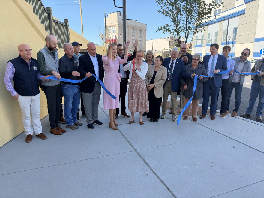 City of Scranton, Lackawanna County and state representatives officially open a new set of sidewalks and sidewall along the 500, 600 and 700 blocks of Lackawanna Avenue in the city.