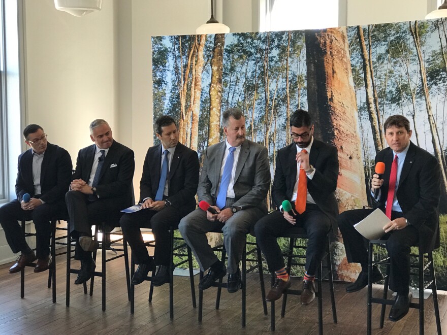 Left to right: Steve Kiefer, David Tulauskas, General Motors; Peter Ramirez, Michelin; Mark Purtilar, Goodyear; Juan Botero, Continental; James DeMouy, Bridgestone