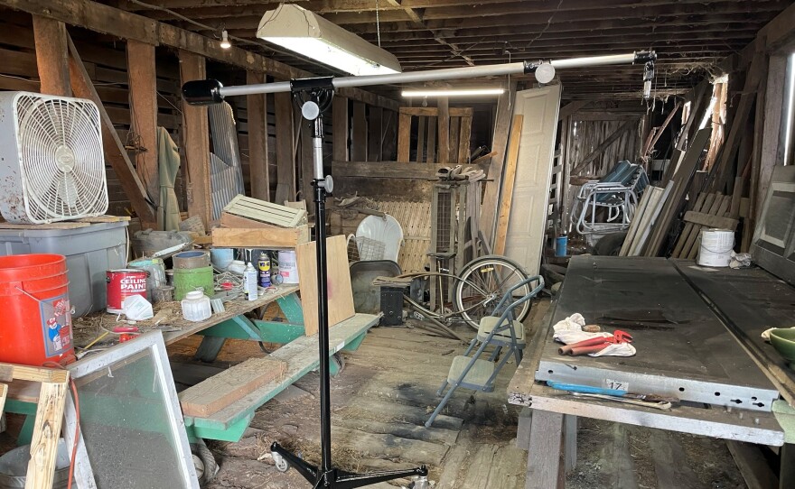   Repairs are made in Smith's home workshop.
