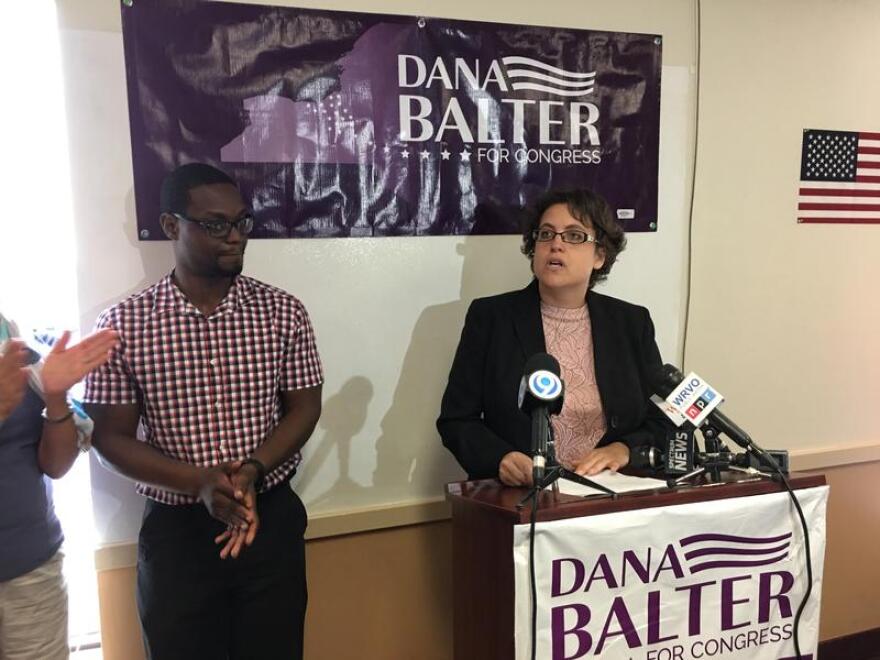 Dana Balter at campaign headquarters in Syracuse. TOM MAGNARELLI / WRVO PUBLIC MEDIA