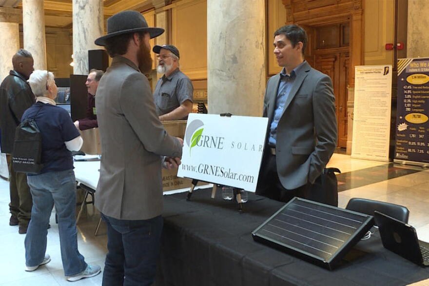 Booths at the 2020 Renewable Energy Day at the Indiana Statehouse.