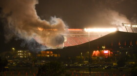 Fireworks went off at Arrowhead Stadium after the Chiefs