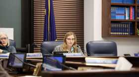 Rep. Ashley Carrick, D-Fairbanks, speaks during a House State Affairs committee meeting on Tuesday, Feb. 18, 2025.