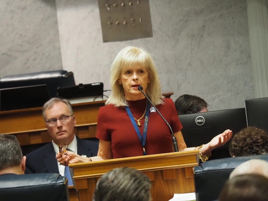 Sen. Liz Brown, R-Fort Wayne, speaks during an Indiana Senate session on Feb. 24, 2026.
