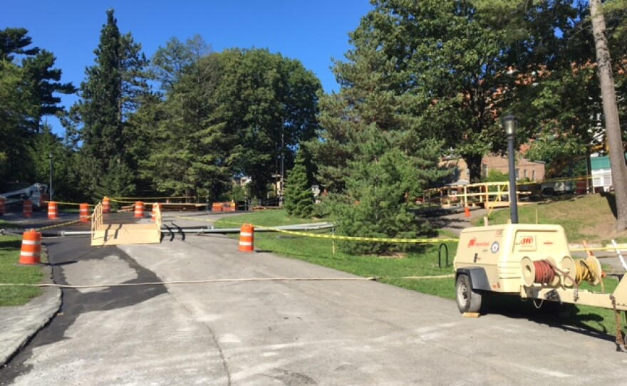 Crews at work in Washington Park.