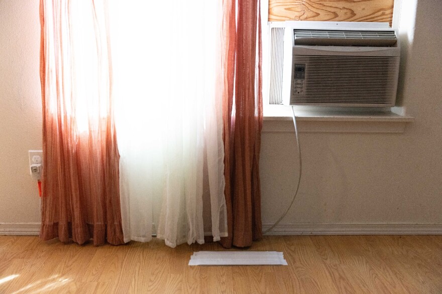 A taped-over vent in the Vancouver, Washington, home of ShaWayne Hodges. Hodges says she’s experienced several maintenance issues since moving into the rental house in 2020.