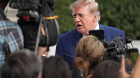 President Donald Trump speaks to reporters on the South Lawn of the White House, Friday, Oct. 16, 2026, in Washington.