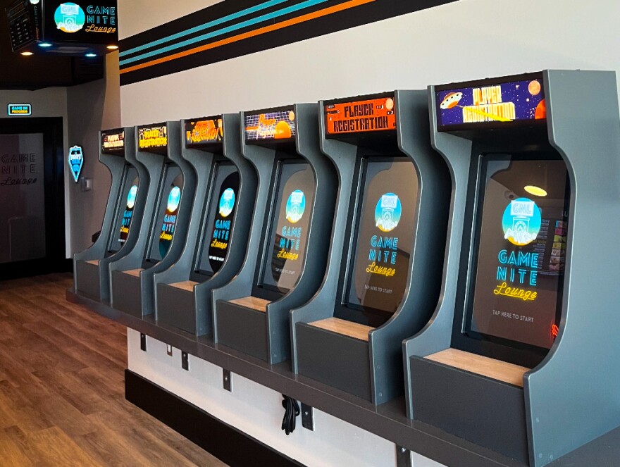 Gamers can sign up and choose games from consoles in the lobby.