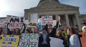 Students rally in Frankfort against gun violence on March 14, 2018.