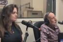 Reno residents Allison Hartmann (left) and Gordon Gossage discuss their different opinions on data centers for Purple Politics Nevada live in the KUNR studio in Reno, Nevada, on Sept. 18, 2026.