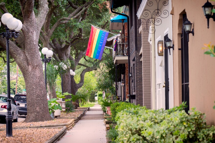 LGBTQ Pride flag on a street