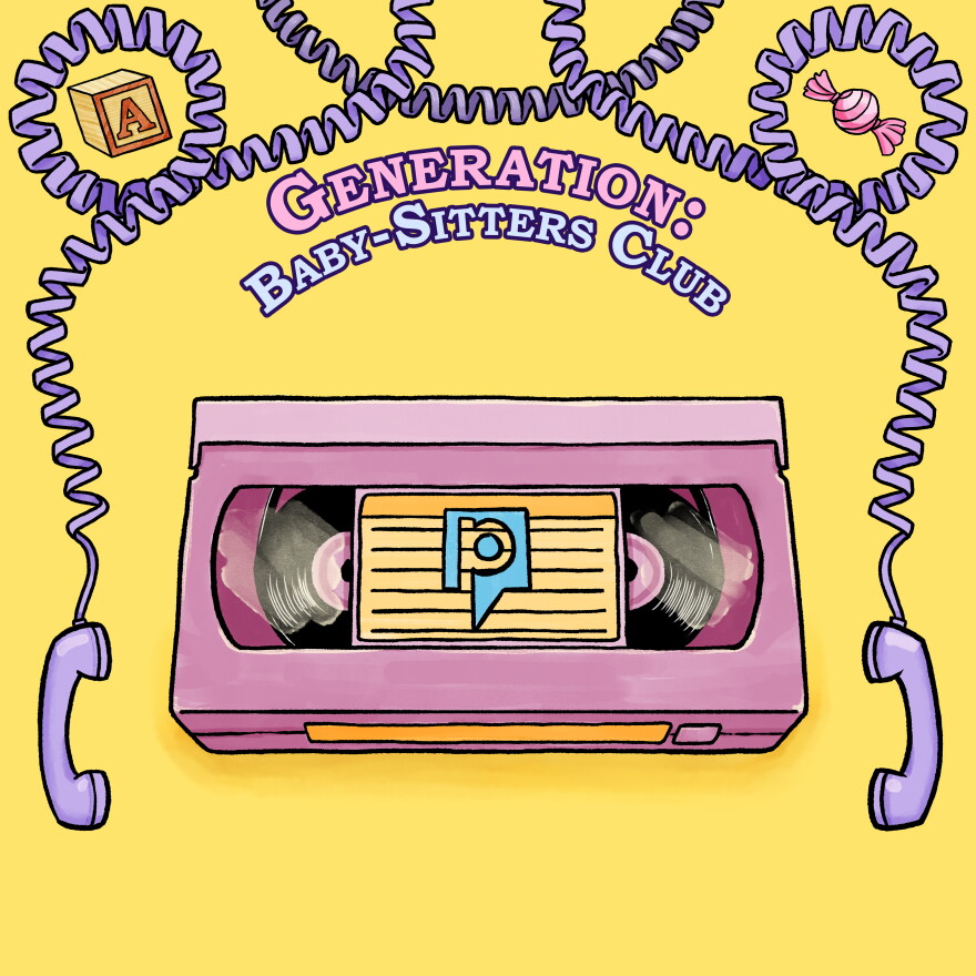 Illustration of a VHS tape with the Connecticut Public "P" logo in the center. 