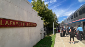 Arriving by train in downtown Lafayette