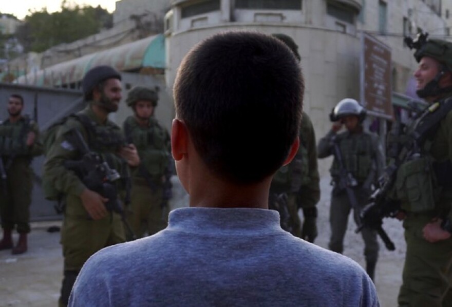 A screenshot from the documentary film "Imprisoning a Generation."