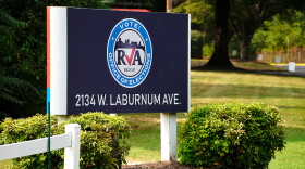 The sign outside of the Richmond Registrar's Office, Richmond, Virginia, on Aug. 1, 2023. The city electoral board voted on July 25 to limit in-person early voting to this location in northern Richmond, near the city limit.