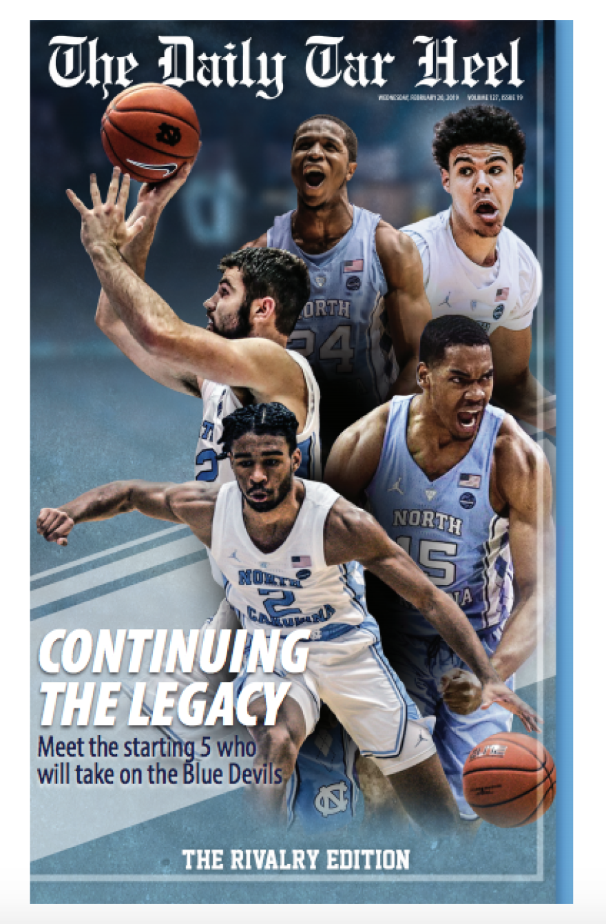 The Daily Tar Heel's cover of last year's join publication with Duke's The Chronicle, "Rivalry Edition."