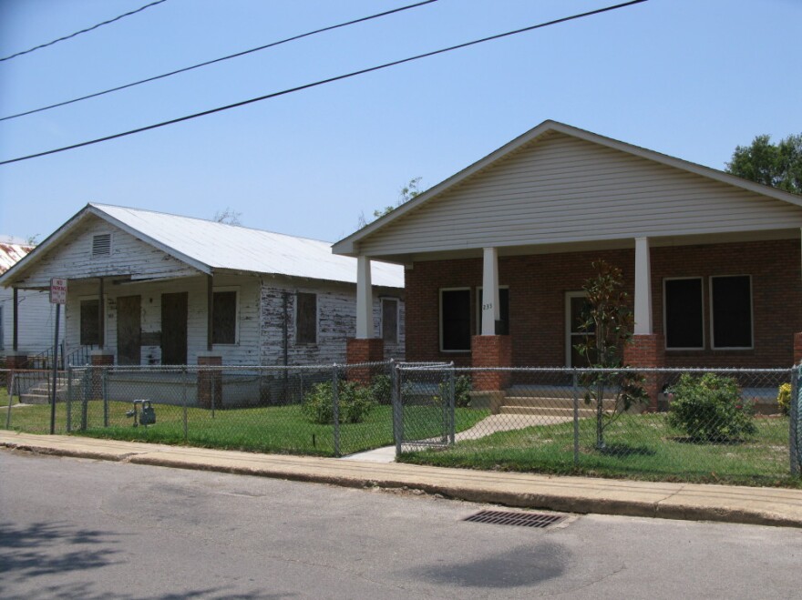 On Nixon Street in Biloxi, Miss., some houses have been rebuilt, but still many remain untouched since Hurricane Katrina hit in 2005.