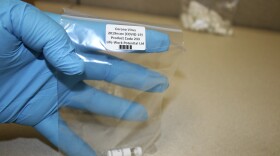 In this image provided by the U.S. Immigration and Customs Enforcement, this March 13, 2020, photo, shows a vial of purified water that was seized on March 20, 2020, in Los Angeles. Federal officials say the COVID-19 outbreak has unleashed a wave of fraud. An arm of the Department of Homeland Security, Homeland Security Investigations, has opened more than 300 cases in recent weeks that include counterfeit products and medicines as well as fake tests for the virus. (U.S. Immigration and Customs Enforcement via AP)