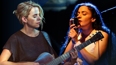 Singers Aoife O'Donovan and Jennifer Kreisberg