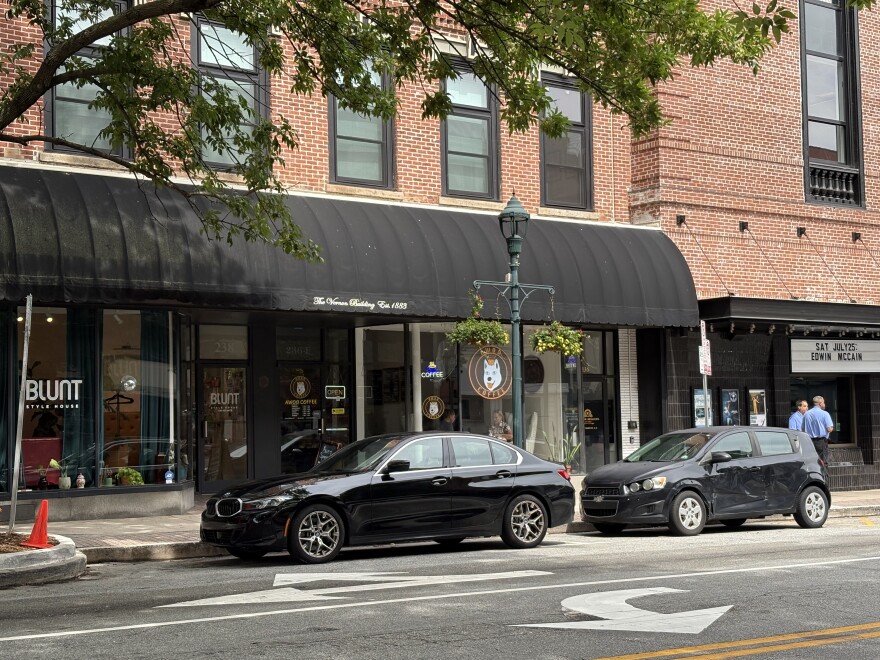Cars on South Elm Street.