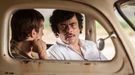 Josh Hutcherson and Benecio Del Toro in <em>Escobar: Paradise Lost</em>.