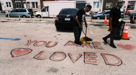 A man volunteers for Prevention Point Philadelphia and Step Up to the Plate in the Kensington neighborhood in Philadelphia, Pennsylvania.