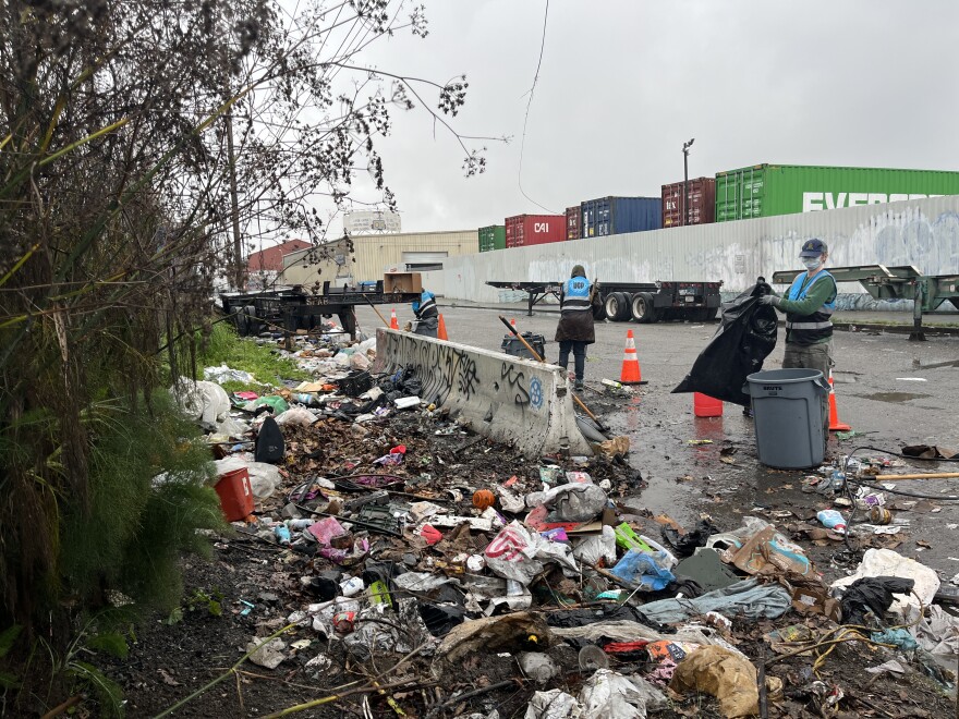 UCP volunteers at a cleanup in Oakland