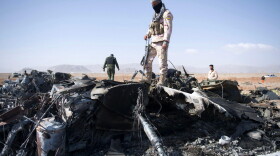 An Iranian soldier stands amidst the wreckage of a U.S. aircraft that crashed in area near Isfahan, Iran on Monday, April 6, 2026.Iran's Revolutionary Guards said a US aircraft that had been searching for the crew member of a missing US fighter jet had been destroyed, Iranian media reported. US President Donald Trump said earlier that the second crew member from the American fighter jet that crashed inside Iran was SAFE following a search and rescue operation. Photo by Behnam Tofighi/UPI