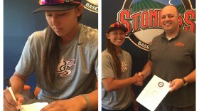 Kelsie Witmore signs with the Sonoma Stompers. <strong></strong>
